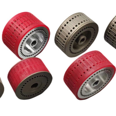 Rubber/staal materiaal Rode kleur slijtagebestendige zuigwiel voor vouwmachineonderdelen en offsetdruktoebehoren