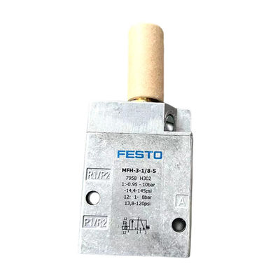 Originele fabriek FESTO magnetoventil MFH-3-1/8S serie 0692 Aluminium en koper lichtgrijs voor offsetprinter