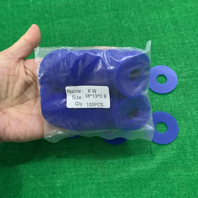 38 X 15 X 0.8mm de Vlakke Rubbervormen van de de Normgrootte van de Uitlopers Blauwe Kleur