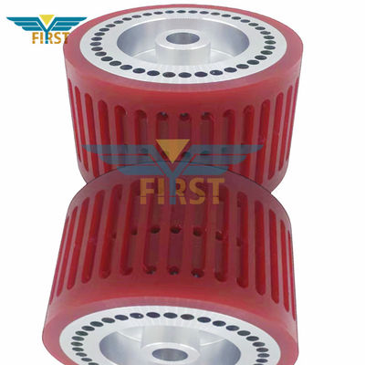 Rood kleur zuigwiel 124*70mm Polyurethane-drukonderdelen voor vouwmachines