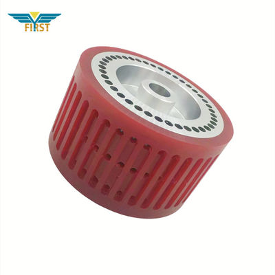 Rood kleur zuigwiel 124*70mm Polyurethane-drukonderdelen voor vouwmachines